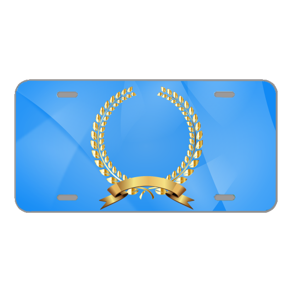 Custom Novelty License Plate With Golden Ribbon Circle Add