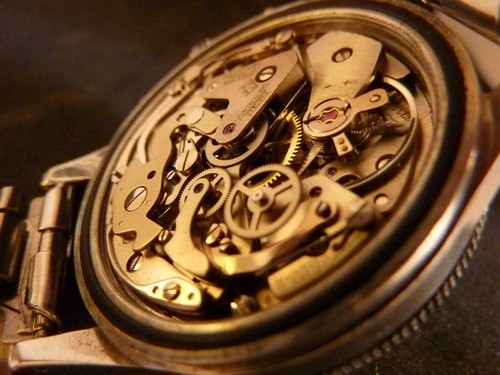 RARE CROTON CHRONOMASTER PILOT'S CHRONOGRAPH SPILLMAN CASE BLACK DIAL SUPER 50's - Picture 11 of 12