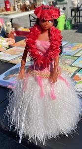 Hula Girl Barbie Size Rolling Doll Centerpiece Or Toy