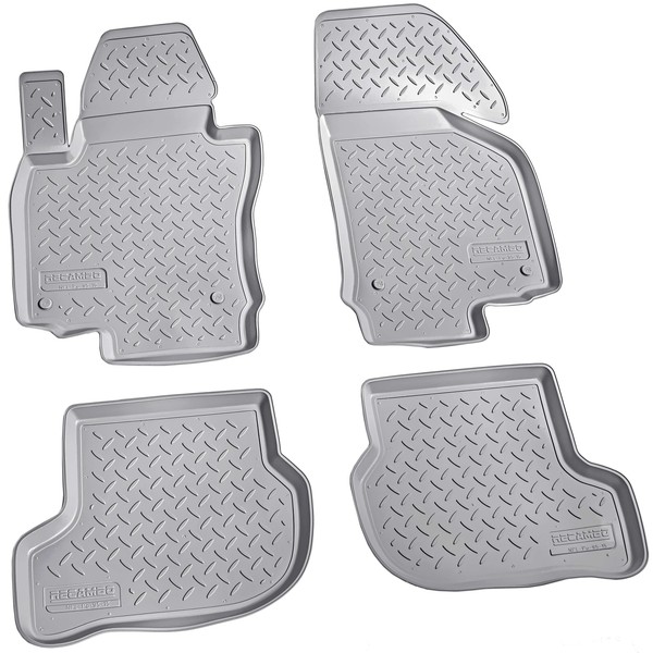 3D Gummi Fussmatten Passend FüR VW Golf V + VI | BJ 2003 - 2012 | Grau Mit Rand-image