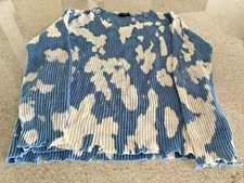 FBZ Blue Tie-Dye Distressed Sweater (XL)