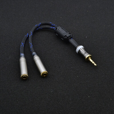 3.5mm Jack Male to Dual 3.5mm Famale Stereo AUX Cable HIFI Audio Splitter Cable