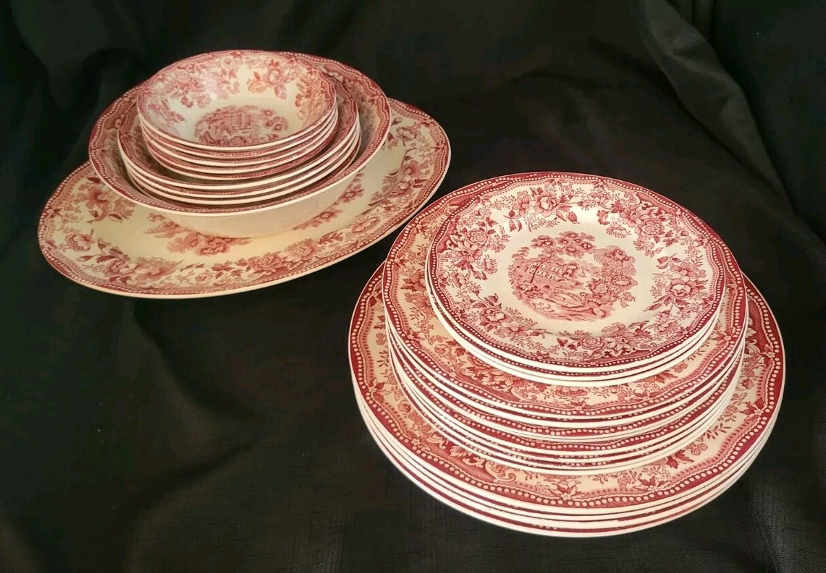 Alfred Meakin Staffordshire, TONQUIN Red / Pink ~ Assorted Alfred Meakin Staffordshire, TONQUIN Red / Pink ~ Assorted