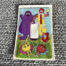 VTG McDonalds Ronald Light Switch Plate Cover NEW Adhesive Back Puffy Sticker