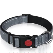 Taglory Reflective Dog Collar Safety Locking Buckle, Adjustable Nylon Pet Sz S