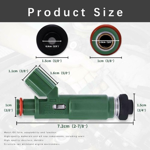 4pcs Fuel Injector For Avensis Celica Corolla Verso MR2 1.8 1ZZ-FE 23250-22040 - Picture 6 of 12