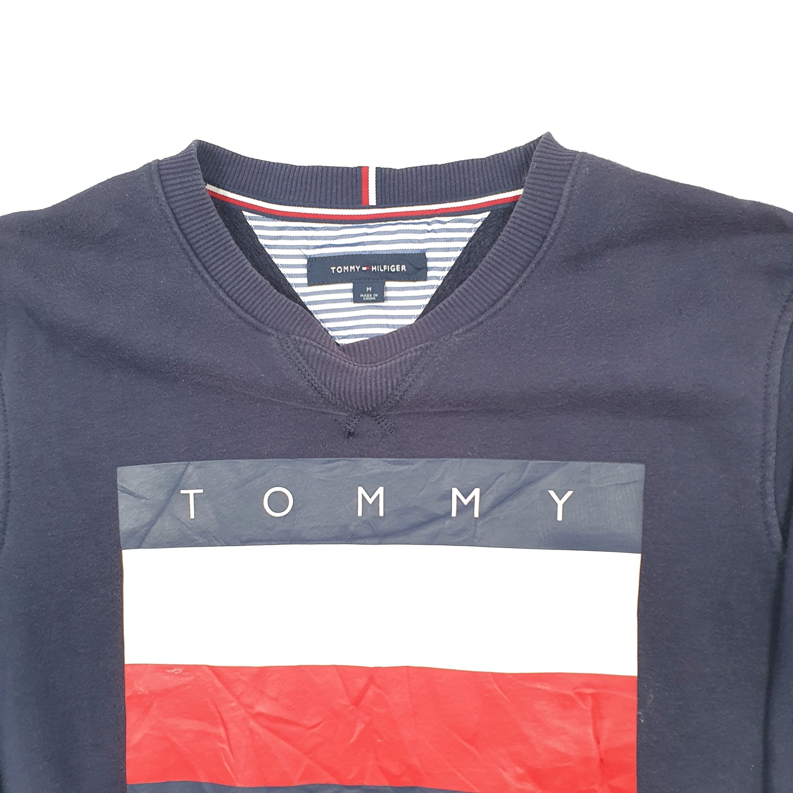 TOMMY HILFIGER Crewneck Spellout Jumper Sweatshirt Mens M image 2