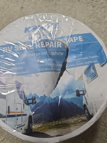 RV Roof Sealant Tape, 4 Inch X 50 Feet Repair Seal Tape for Camper White damaged