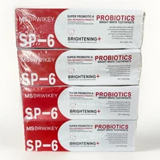 4x SEALED NIB MS DRWIKEY SP-6 Probiotics Bright White Toothpaste 4.9OZ EXP 2/28