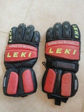 Leki World Cup Racing Leather Gloves The Trigger Black/Red/YW Men  s L Thinsulate