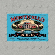 Vintage Monticello Beer Sign Thomas Jefferson Estate Decor Metal #794610