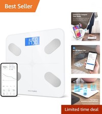 WiFi Bathroom Scale, Measures Weight, BMI, Body Fat, Muscle Mass, and Water P...