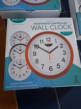 25cm radio controlled wall clock (red)