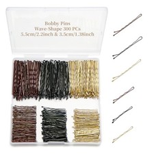 300 Pcs 1.38 2.2 Inch Wave-Shaped Bobby Pins Mix Wave-Multi Multi-colored