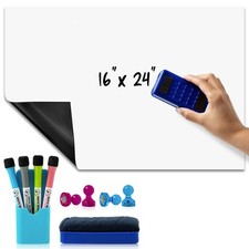 Self-Adhesive Magnetic Dry Erase Whiteboard Paper 16" x 24", Peel and Stick W...