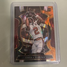 2025 Panini Select - Concourse Emeka Egbuka #37 Black & Orange Shock Prizm (RC)