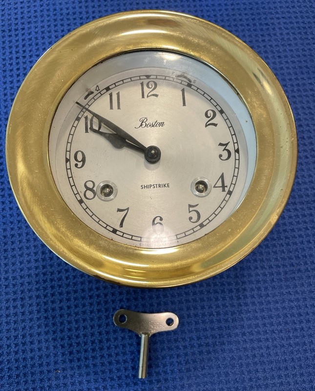 Chelsea Boston Shipstrike Brass Ship’s Bell Clock for parts or repair