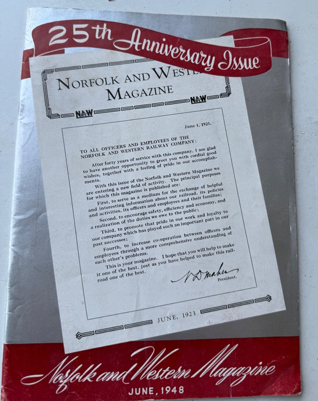 Norfolk and Western Magazine 25th Anniversary Issue June 1948