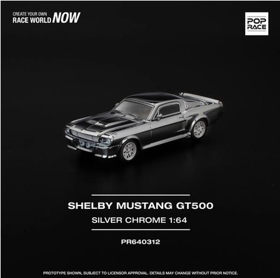 Pop Race 1:64 Shelby Mustang GT500 - Silver Chrome
