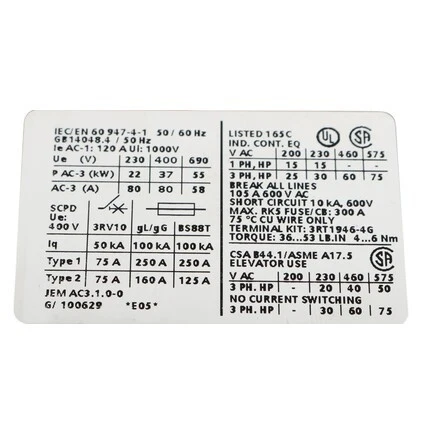 Contactor Kalmar 806109796 75 A Foto 3 de 4