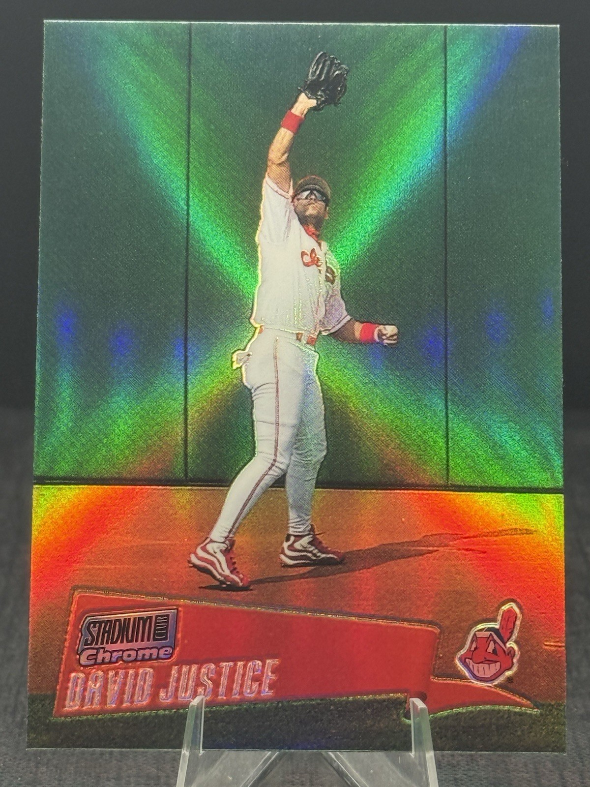 2000 Topps Stadium Club Chrome Refractor #133 David Justice Cleveland Indians