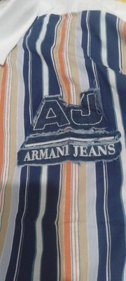 Vintage Armani Jeans Eu L Patchwork Jeans Stickerei Logo Made Italy 100% Baumwolle