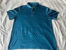 Men's Golf Shirt Size XL Teal Blue Short Sleeve Quick Dry Performance Polo