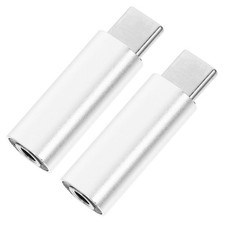 2 PCS Double Adapter Cable and Converter USB Type to 3.5mm Headphone Jack