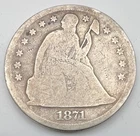 1871 Seated Liberty Silver Dollar - Philadelphia Mint - With Motto Variety Good+