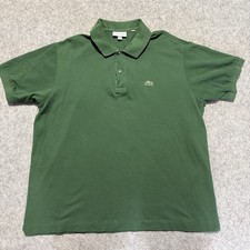 Lacoste Polo Shirt Mens 7 XXL Green Classic Croc Logo Short Sleeve Cotton Casual