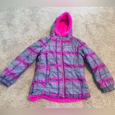 ZeroXposur HEATHER Plaid Hooded Zip Up Long Sleeved Fleece Lined Coat 10/12