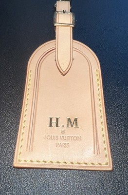 Louis Vuitton Name Tag w/ HM Large Initials Goldtone - Beige