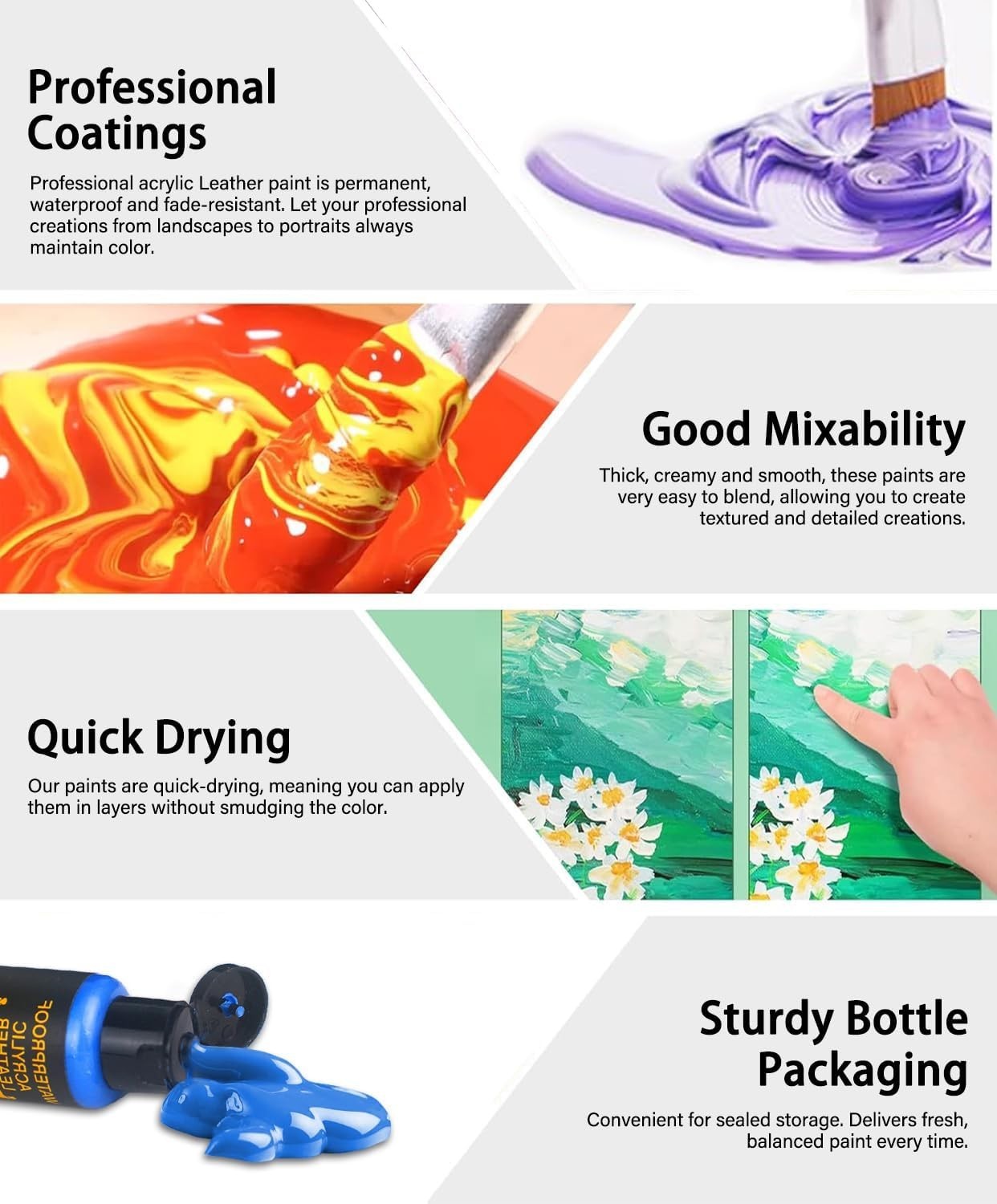 Acrylic Leather Paint Set - 18 Colors Waterproof Flexible Sneaker Kit