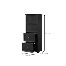 Bradstone 4 Drawer Charcoal Black File Cabinet