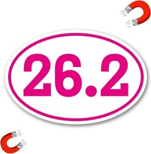 26.2 Marathon Car Magnet - Pink Running Decal Sticker for Vehicles, Laptops,Pink