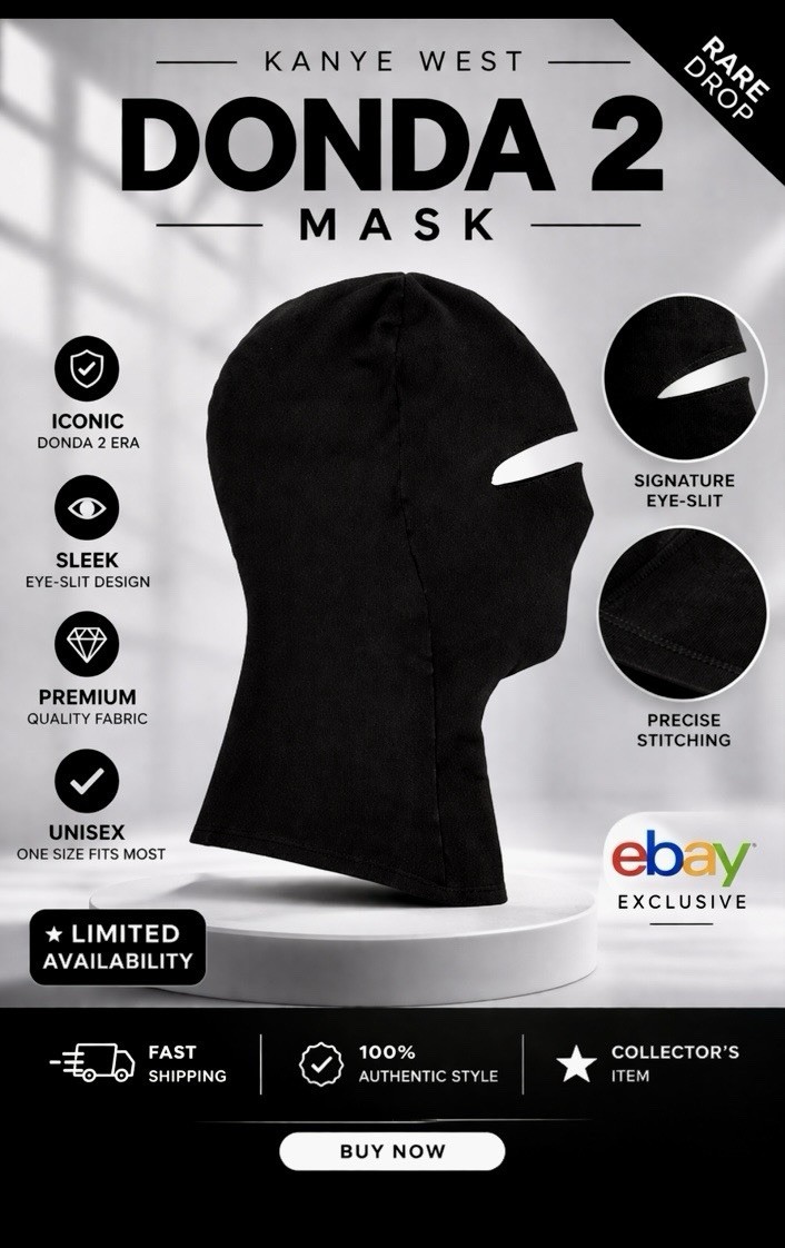 🔥 RARE DROP: Kanye West DONDA 2 Mask (Black) 🔥 | eBay