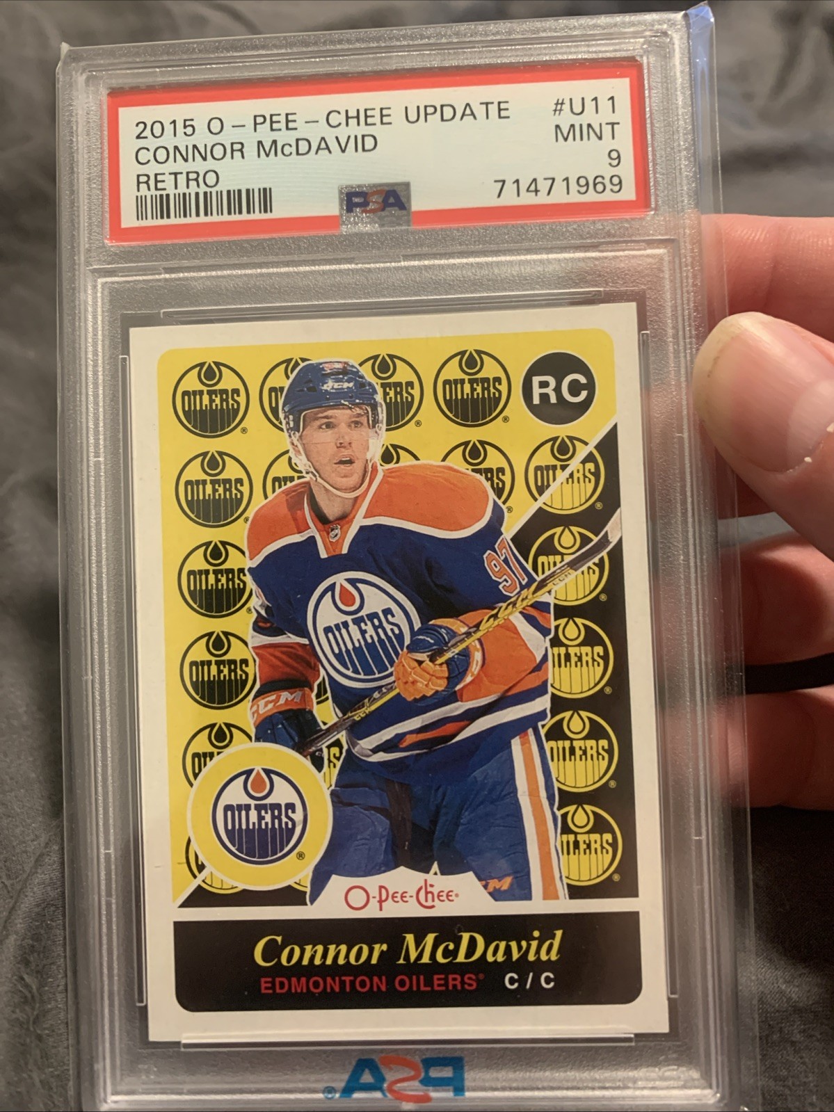 2015 O-PEE-CHEE Update Retro Connor McDavid RC PSA 9