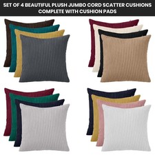 Velvet Cushions Filled or Cushion Covers Pack 4, 2, 1  Bed Sofa Decor Pillows