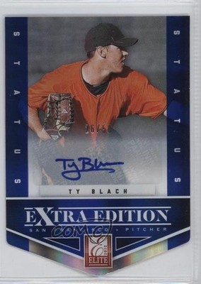 2012 Elite Extra Edition Status Blue Die-Cut Signatures 26/50 Ty Blach Auto a7p