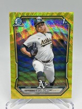 2026 Bowman Gage Jump Chrome Yellow Wave Color Match /75 #BCP-15 Athletics 1st