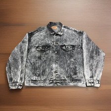 Vintage Levi s Denim Trucker Jacket 70507 0253 Mens XL Black Acid Wash USA