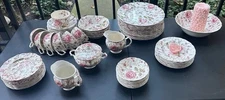 Johnson Brothers Rose Chintz Ironstone made in England 24 Piece Black Label - O1