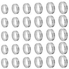 30PCS 6 Sizes Stainless Steel Blank Finger Ring 8mm Wide Round Silver;30PCS