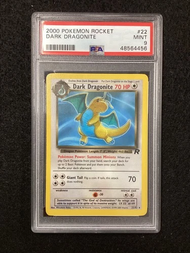 PSA 9 Pokemon TCG 2000 Pokemon Rocket #22 Dark Dragonite MINT