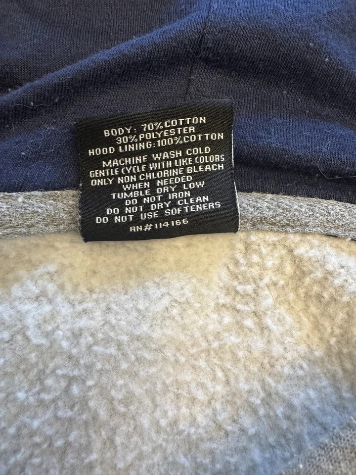 Navy Annapolis Hoodie Mens Large Gray Blue Fleece Pullover Sweatshirt Colosseum - Image 3 of 4