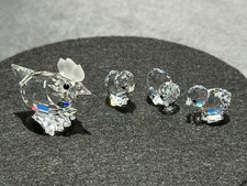 Swarovski Crystal Mini Hen and Mini Chicks - 014492/014824. Mint, Retired, Rare