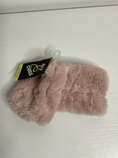 Girls' Faux Fur Fingerless Gloves - art class  light pink OSFM