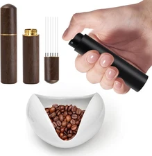 Coffee Bean Dosing Cup and RDT Spray Bottle, Espresso Stirrer 6 Black 