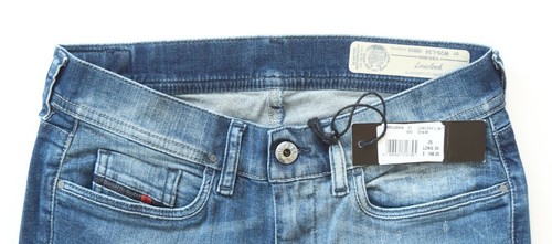 Diesel Women’s Lowleeh Slim Boot Cut Stretch Trousers – Mid-Blue / 25 - Picture 12 of 12