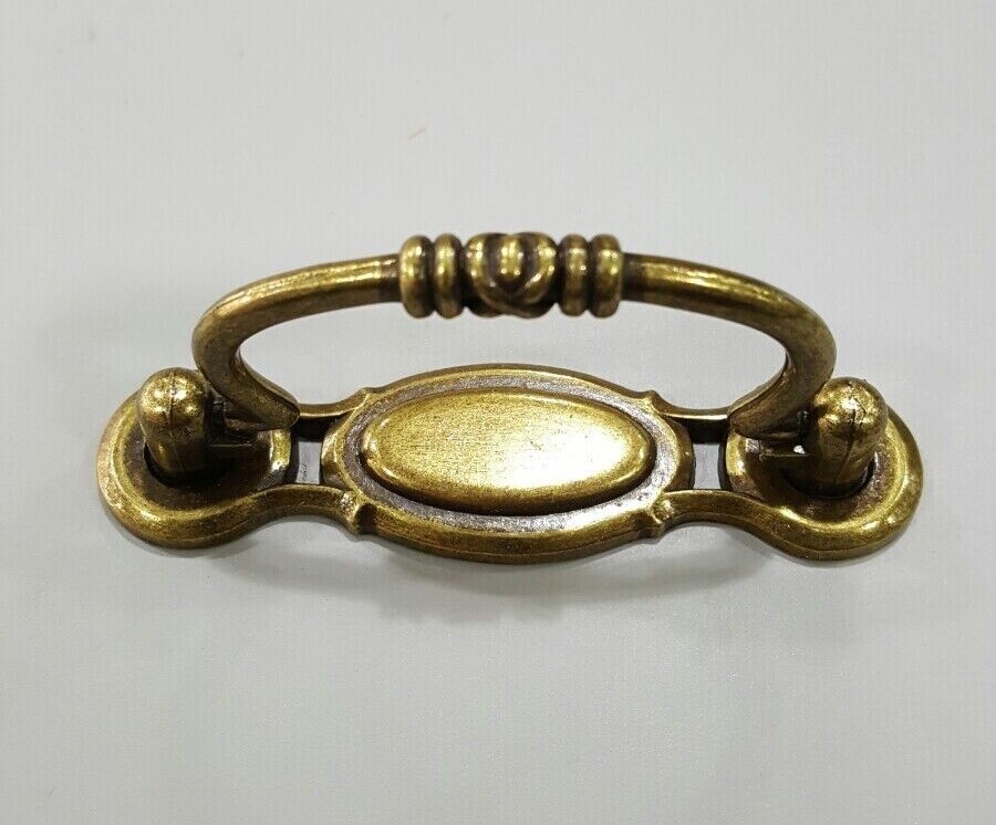 2 PCS VINTAGE BRONZE DRAWER RING PULL HANDLES BRONZE DROP RING PULL
